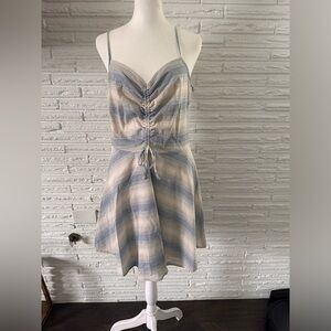 Blue and Cream Spaghetti Strap Mini Dress, Juniors Size XL